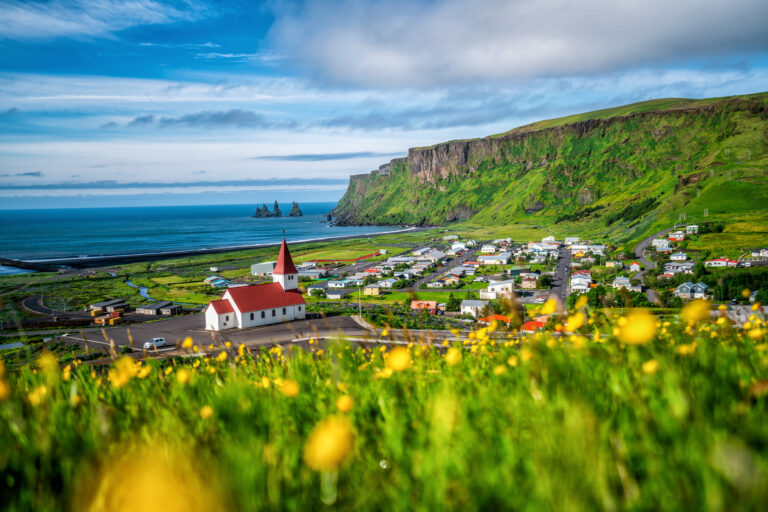 Beautiful,Town,Of,Vik,I,Myrdal,In,Iceland,In,Summer