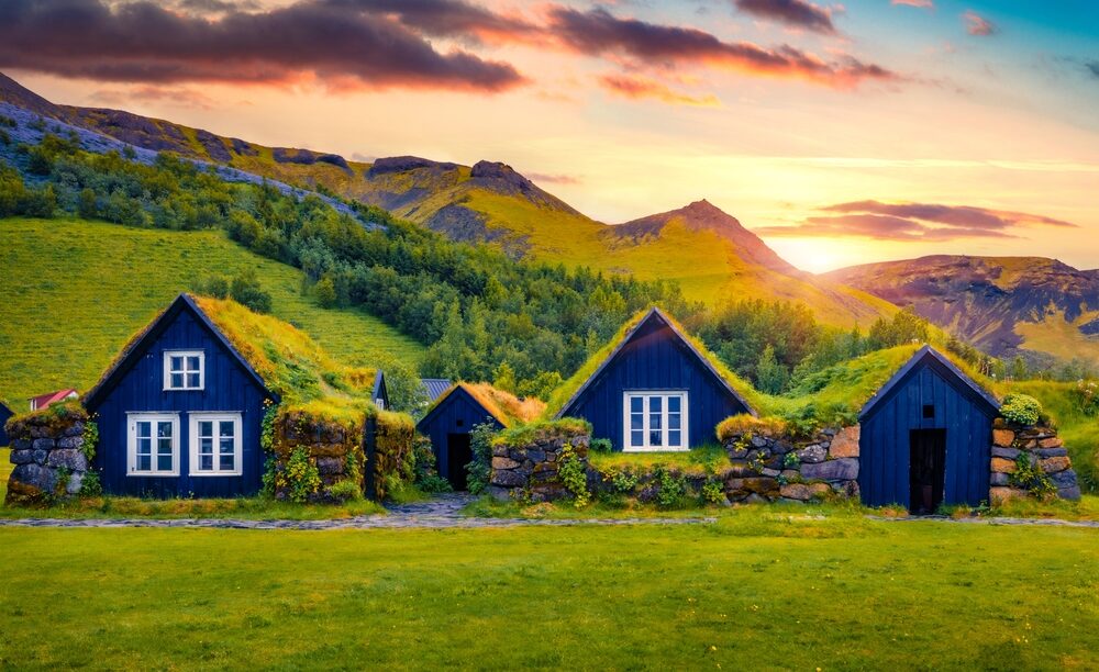 Fantastic,Summer,Sunrise,In,Skogar,Village,,South,Iceland,,Europe